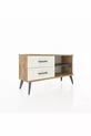 Commode Arges à une étagère et deux tiroirs en pin anthracite/granit