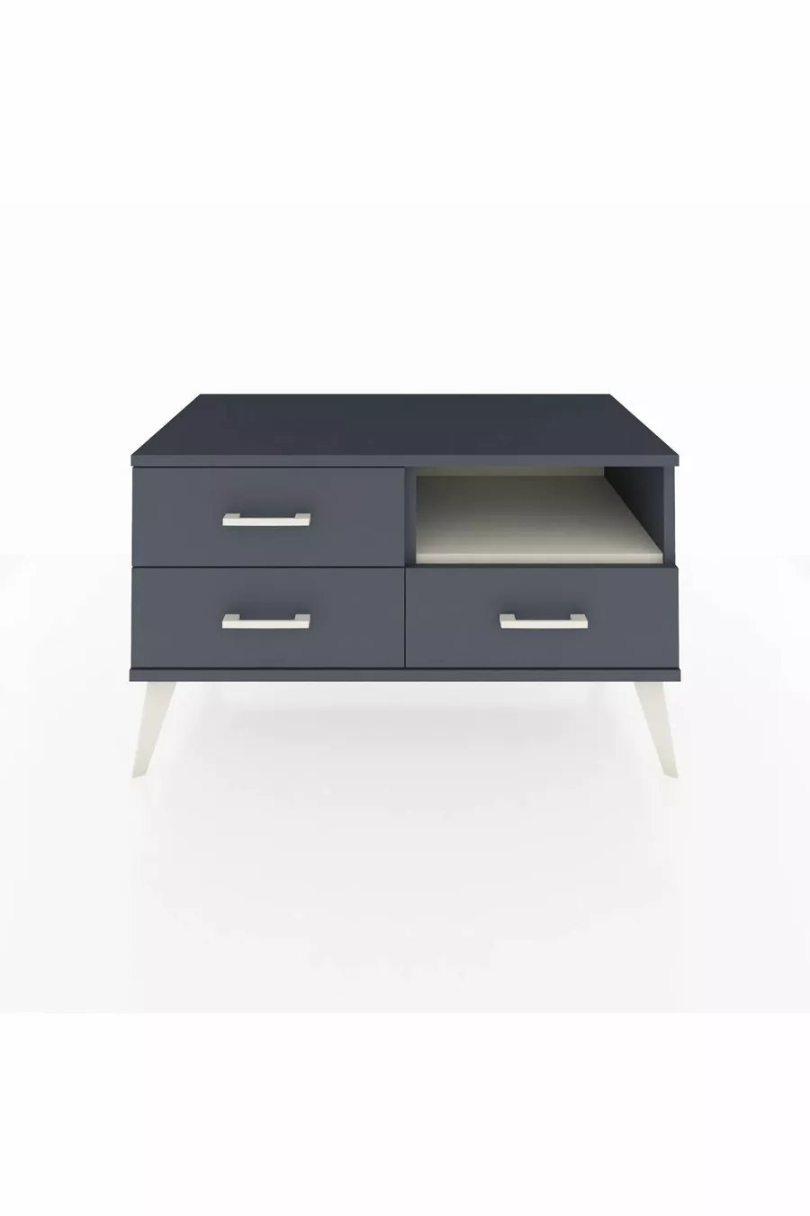 Commode Hyperion à une étagère et 3 tiroirs Anthracite-Sable/Mer de pierre/Anthracite