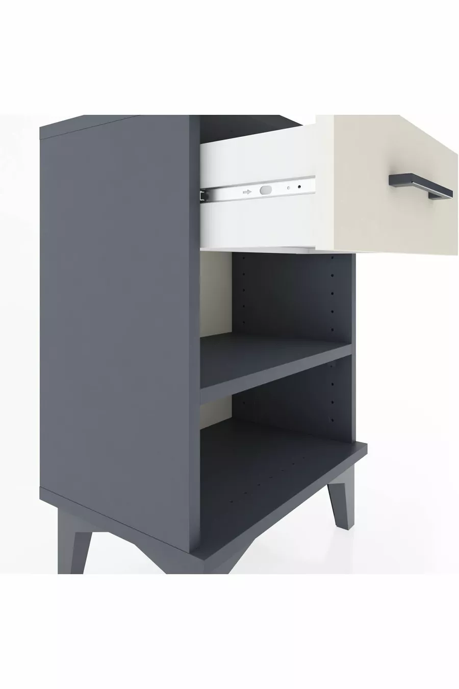Arges Commode Single Shelf Single Drawer Anthracite-Sandstone