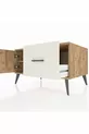 Commode Kronos avec une étagère, un tiroir et une porte, Pins-Pins / Pierre de lune
