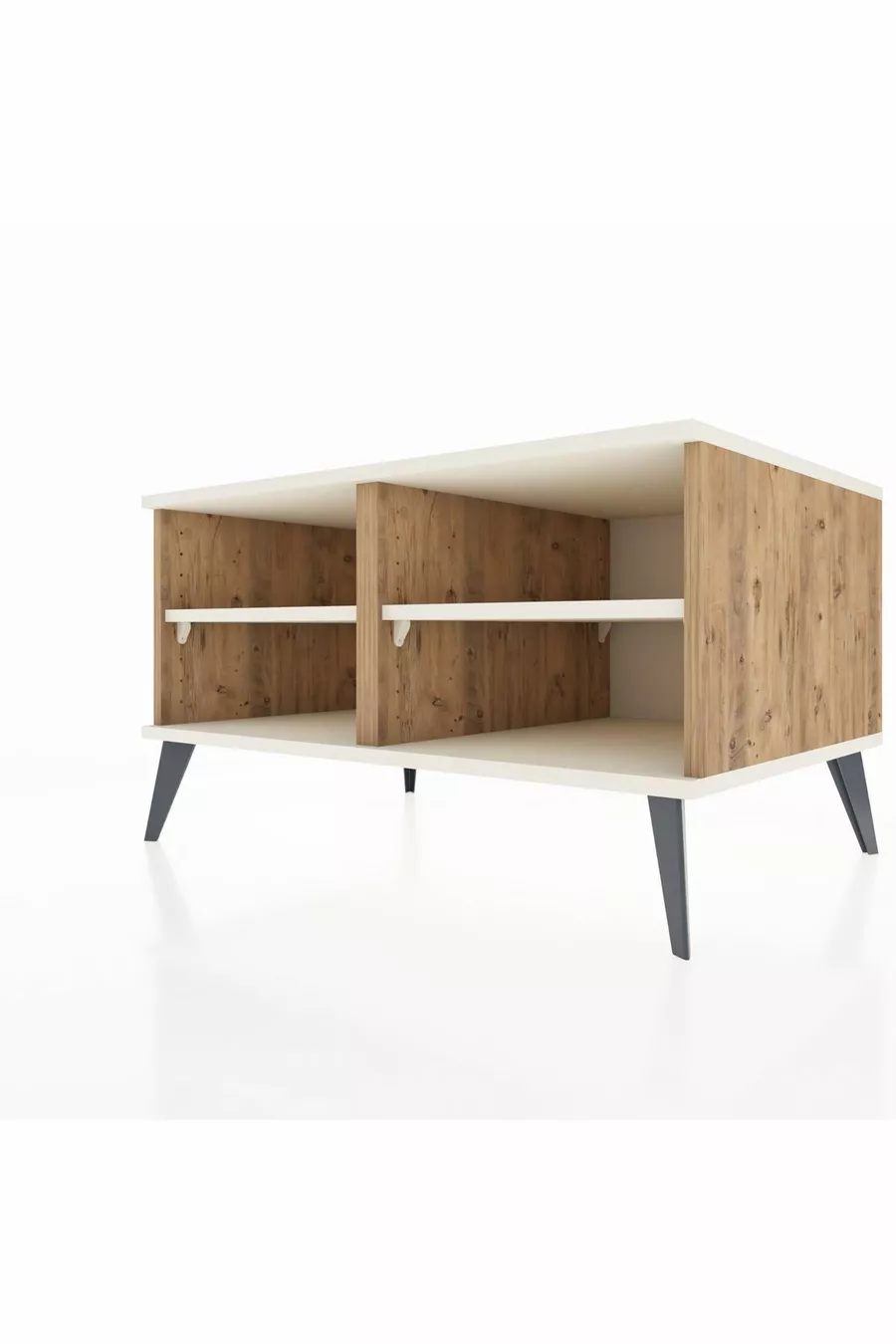 Commode Kronos à 2 étagères en pin et pierre d'achim
