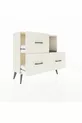 Commode Arges à une étagère et trois tiroirs, couleur quartz-anthracite/quartz