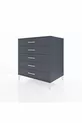 Commode Kronos 5 tiroirs Anthracite-Anthracite