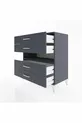 Commode Hyperion à une étagère et 4 tiroirs Anthracite-Anthracite