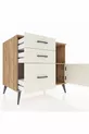 Commode Kronos avec une étagère, 3 tiroirs et une porte, pin-pierre de lave