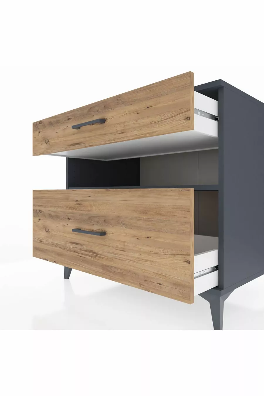 Kronos Dressoir Enkel Plank 2 Laden Antraciet-Den