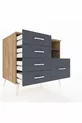 Commode Kronos avec 2 étagères et 5 tiroirs, pin-anthracite