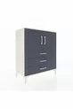 Commode Hyperion avec 2 étagères, 3 tiroirs et 2 portes, Pierre de Lune-Anthracite