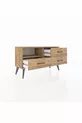 Commode Arges à un seul étagère et 3 tiroirs en pin