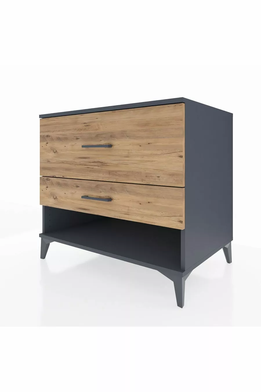Commode Kronos 2 tiroirs Anthracite-Pin