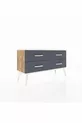 Commode Arges à 4 étagères Pin-Silex/Anthracite