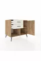 Kronos Dressoir Met Eén Plank, 2 Lades En Eén Deur, Dennen-Dennen/Marmer