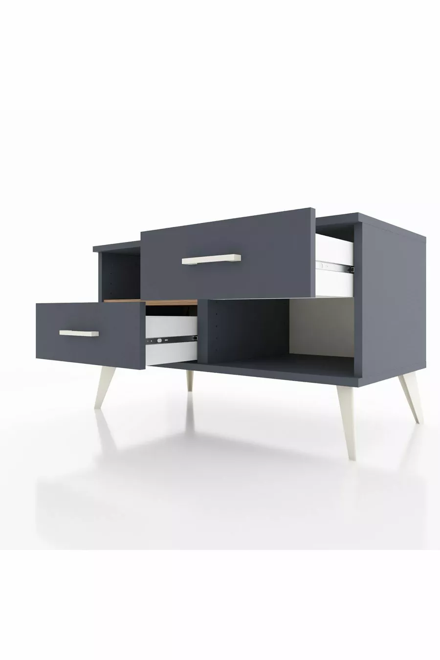 Hyperion Dressoir Enkele Plank 2 Lade Antraciet-Ceder/Antraciet