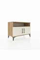 Commode Hyperion 2 étagères 2 portes Pin-Gris Ancien