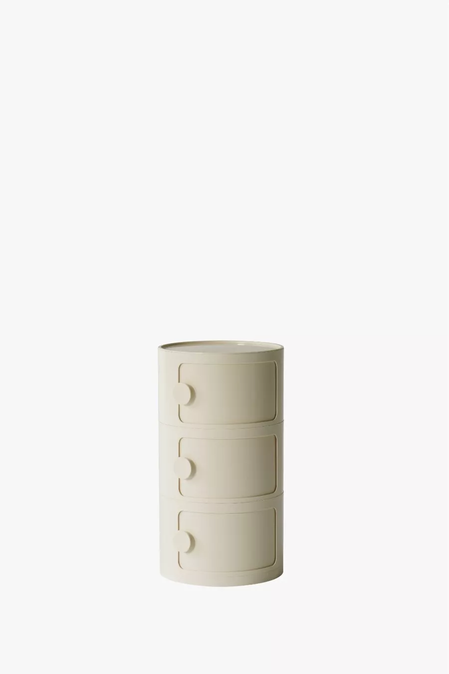 Duru 3-Drawer Nightstand Ecru