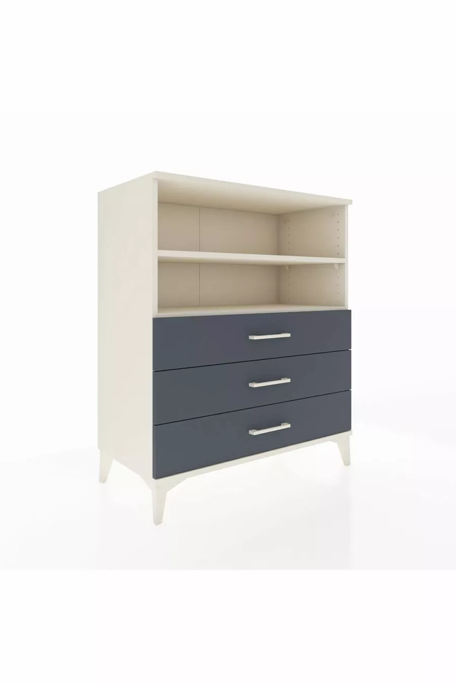 Commode Hyperion 2 étagères 3 tiroirs Pierre de lune-Anthracite
