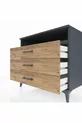 Commode Kronos à une étagère et 3 tiroirs Anthracite-Bois de pin