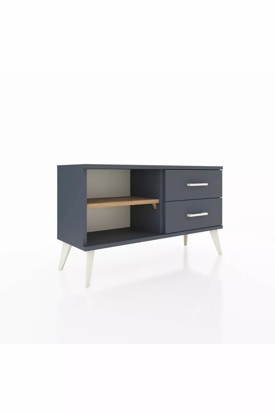 Arges Dressoir Enkele Plank 2 Lade Antraciet-dennen/Antraciet