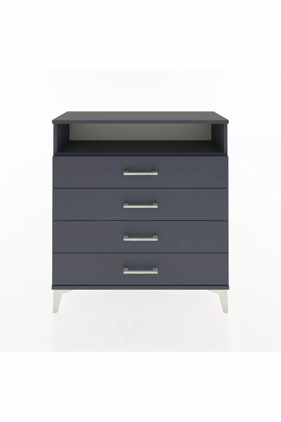 Comò Arges con Singolo Ripiano e 4 Cassetti Antracite-Antracite