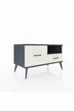 Commode Hyperion à une étagère et 2 tiroirs Anthracite-Anthracite/Pierre de lune