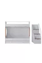 Lit superposé Ranza, lit superposé Vita Bohem avec tiroirs blanc, armoire à 4 portes, 2 matelas Comfort