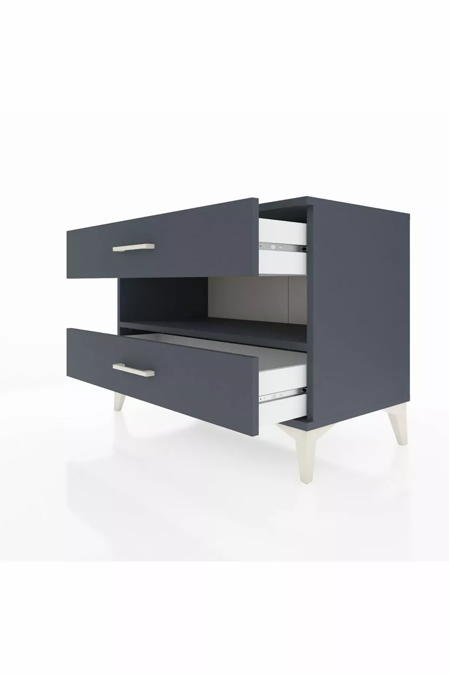 Hyperion Dressoir Met Eén Plank En 2 Lades Antraciet-Antraciet