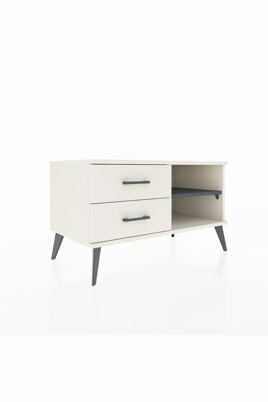 Commode Hyperion à une étagère et 2 tiroirs, quartz-ardoise / quartz