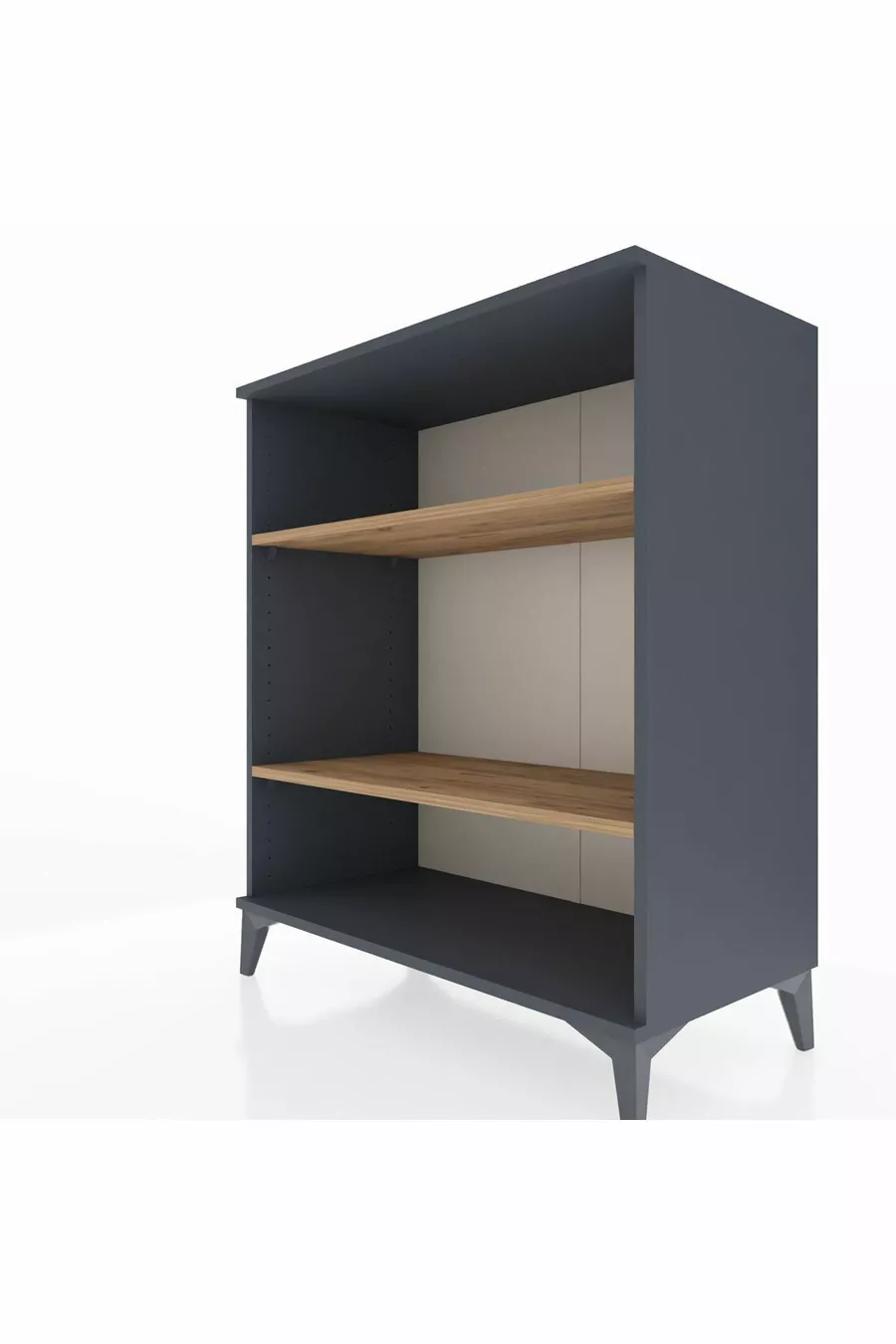 Commode Hyperion 2 étagères Anthracite-Pin