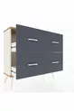 Commode Arges 4 tiroirs Pierre d'ailes-Pin/Anthracite