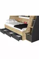 Lit superposé Ranza, lit superposé Truva avec tiroirs, 2 matelas Comfort