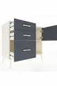 Commode Hyperion à une étagère, 3 tiroirs, 1 porte, Pierre de Lune-Anthracite