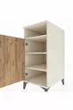 Table de chevet Kronos avec 3 étagères et 1 porte, Pierre de lune-Pin