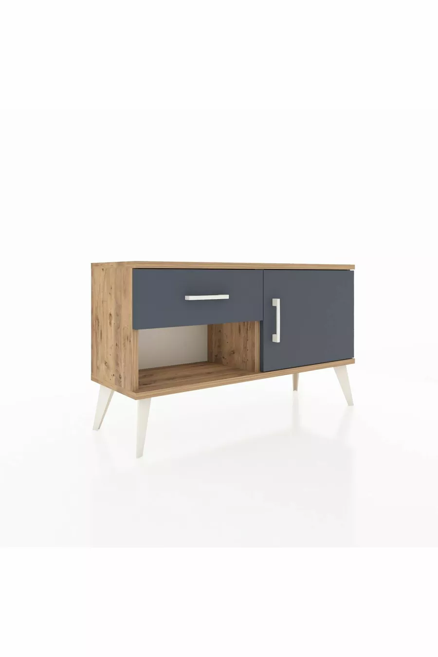 Arges Dresser with Single Shelf, Single Drawer, Single Door Pine-Anthracite