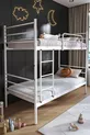 Lit superposé Trend compatible avec matelas, métal blanc séparables
