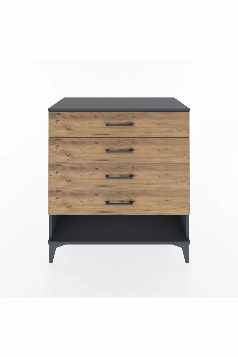 Commode Hyperion 4 tiroirs Anthracite-Sapin