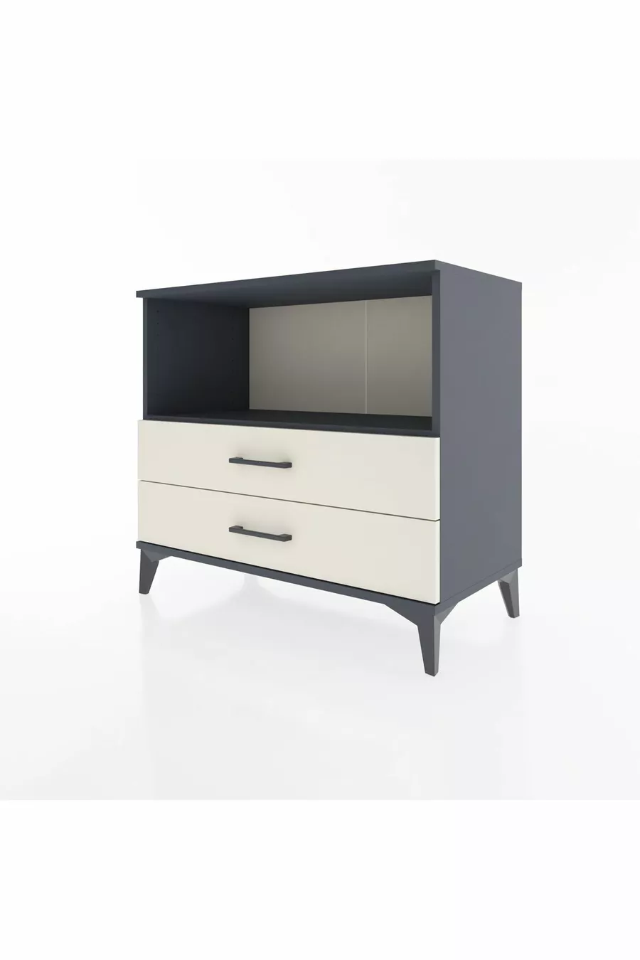 Hyperion Dresser Single Shelf 2 Drawers Anthracite-Agate