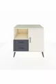 Kronos Comodino 2 Ripiani 2 Cassetti 1 Anta Pietra Lunare/Pietra Lunare/Antracite