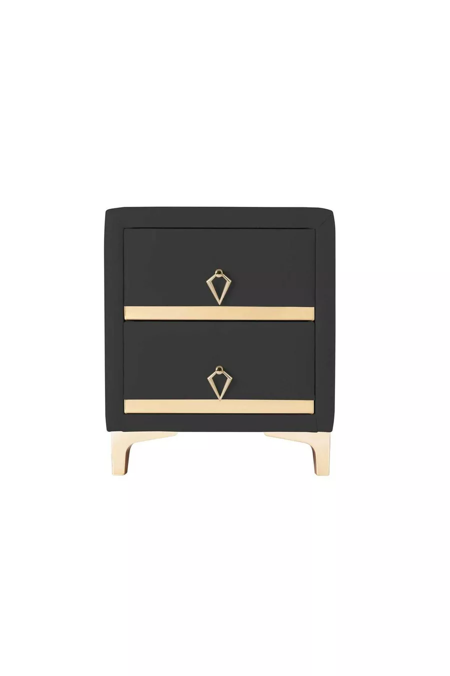 Doppia Linea Gold Nightstand, Two-Drawer