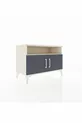 Commode Hyperion 2 étagères 2 portes Pierre de lune-Anthracite
