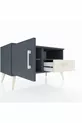 Commode Hyperion 2 étagères avec 1 tiroir et 1 porte, Anthracite-Anthracite/Gris pierre