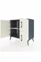 Commode Hyperion 2 étagères 4 portes Anthracite-Pierre de lave