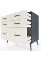 Commode Hyperion 6 tiroirs Anthracite-Anthracite/Pierre de lune
