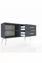 Commode Arges à une étagère et 2 tiroirs Anthracite-Anthracite