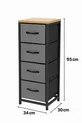 Cassettiera a 4 cassetti Organizzatore per camera da letto Armadio per giocattoli con cassetti in pelle per bambini
