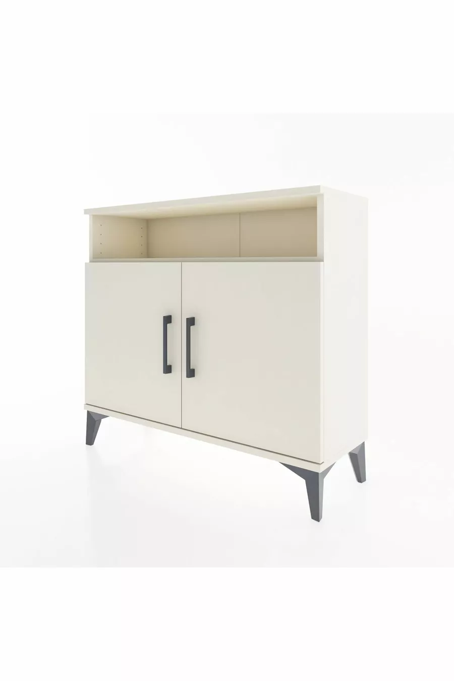 Commode Arges 2 étagères 2 portes Pierre de lune-Pierres de lune