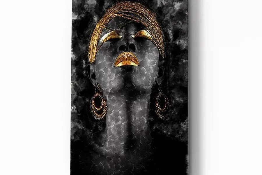 Peinture sur verre femme africaine