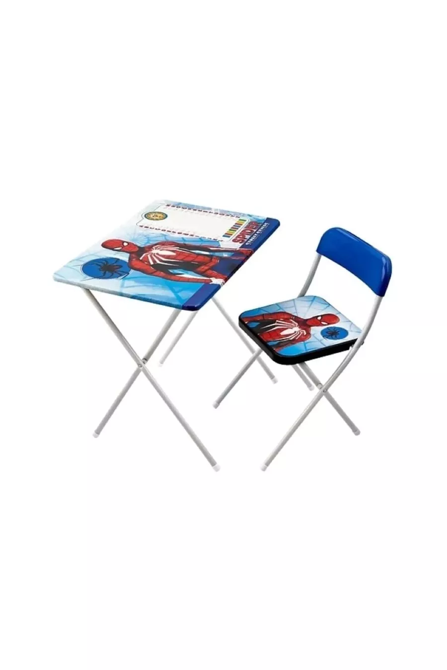 Kinderbureau - 4-kleurige Spiderman Tafel en Stoel om te Schilderen