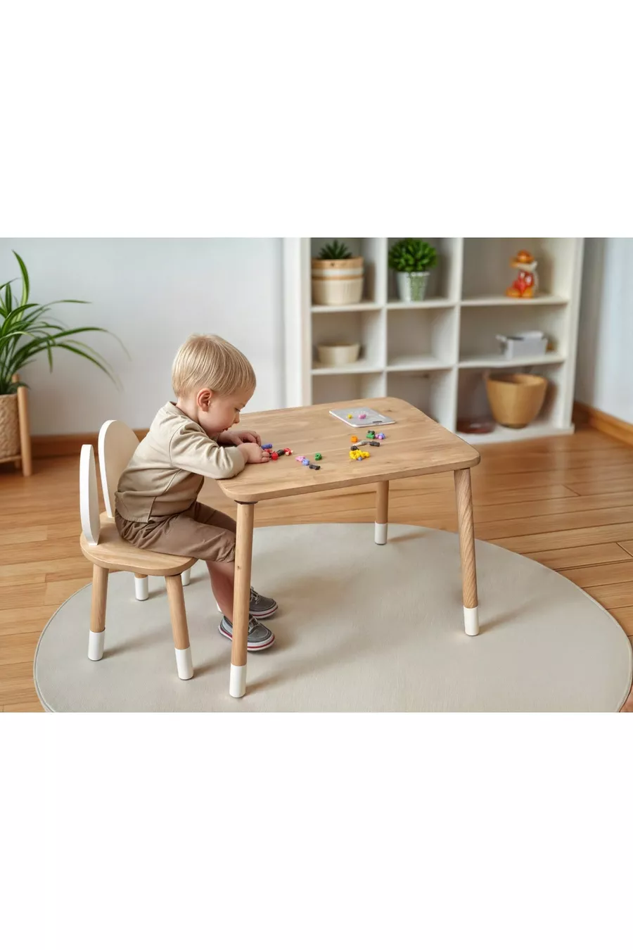 Table de jeu - Table d'activité - Table d'étude - Table pour activités - Ensemble table et chaise pour enfant avec 1 chaise