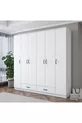 Rani  Großer Kleiderschrank mit 6 Türen, 2 Schubladen,  Regalen und 2 Kleiderstangen, Weiß
