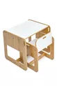 Set di Tavolo e Sedia in Legno Montessori per Attività e Gioco per Bambini 2-4 Anni (1 Tavolo + 1 Sedia)